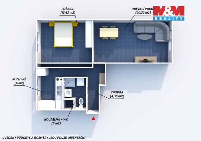 Prodej bytu 2+1, Strakonice - Strakonice I, Krále Jiřího z Poděbrad, 47 m2