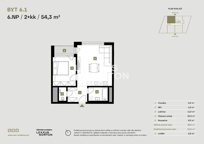 Prodej bytu 2+kk, Praha - Libeň, Zenklova, 54 m2