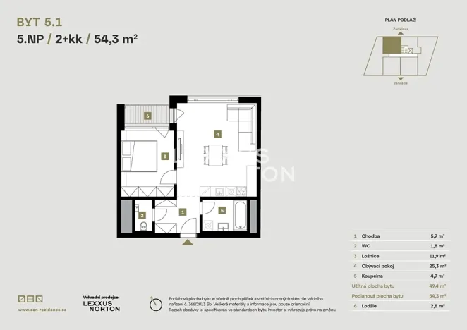 Prodej bytu 2+kk, Praha - Libeň, Zenklova, 54 m2