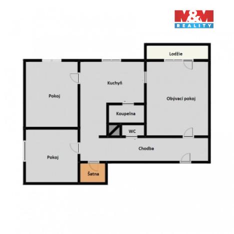 Pronájem bytu 3+1, Orlová - Lutyně, F. S. Tůmy, 65 m2