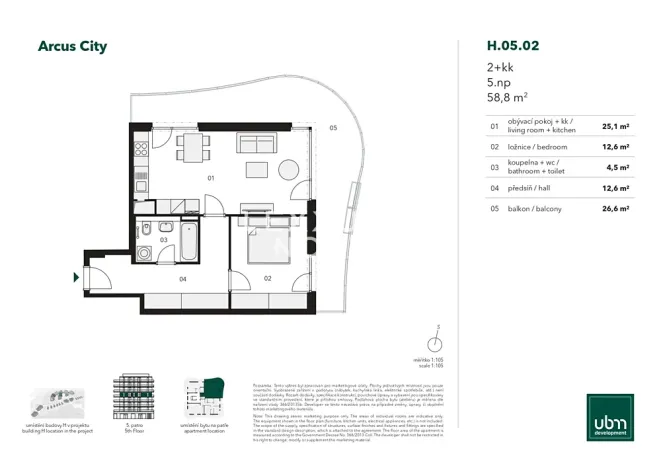 Pronájem bytu 2+kk, Praha - Stodůlky, Bělohlávkova, 59 m2