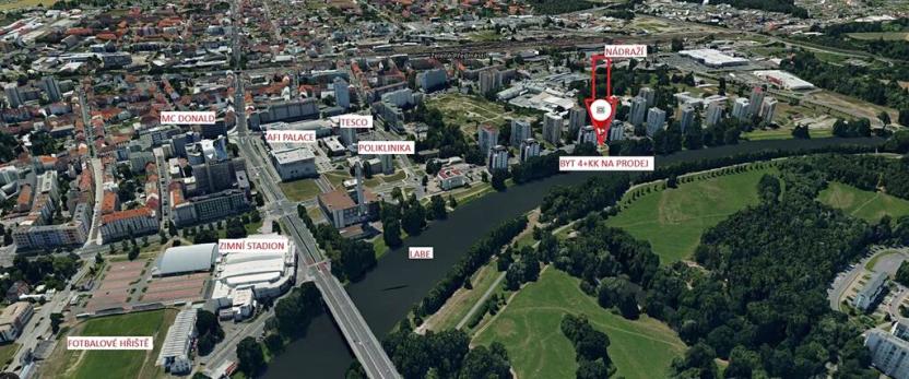 Pronájem bytu 1+kk, Pardubice, nábřeží Závodu míru, 30 m2