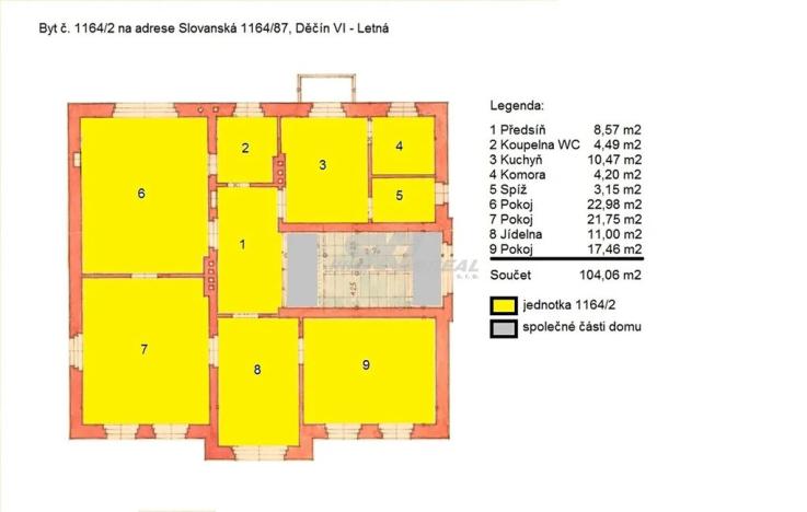 Prodej bytu 4+1, Děčín, Slovanská, 104 m2