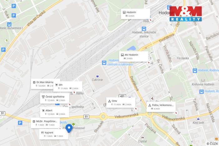 Pronájem kanceláře, Hodonín, Velkomoravská, 18 m2