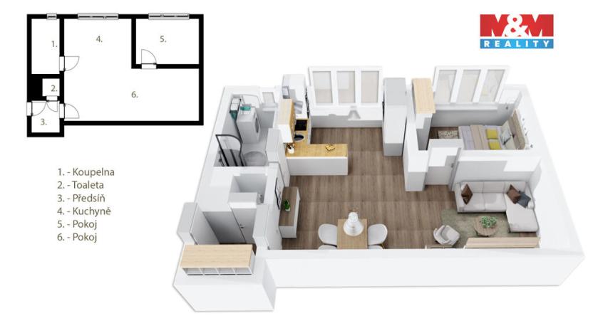 Prodej bytu 2+kk, Hradec Králové, Bidlova, 54 m2