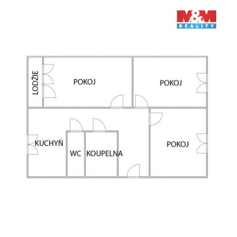Prodej bytu 3+1, Krupka - Maršov, Karla Čapka, 79 m2