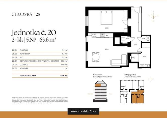 Prodej bytu 2+kk, Praha - Vinohrady, Chodská, 64 m2