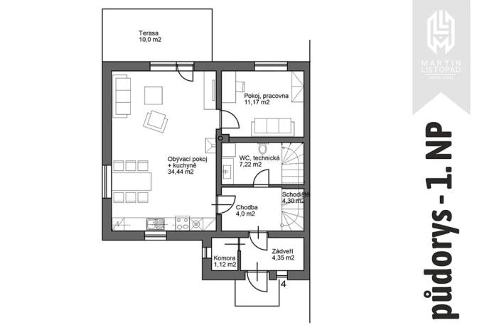 Pronájem rodinného domu, Olomouc, Větrná, 127 m2