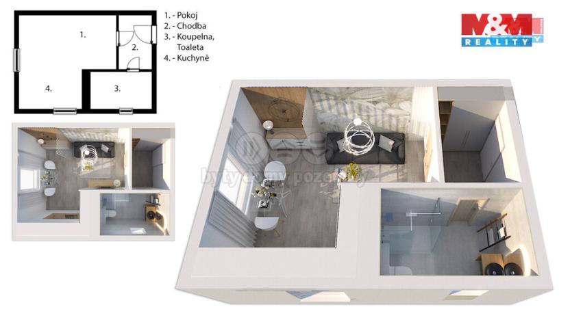 Prodej bytu 1+kk, Královec, 20 m2