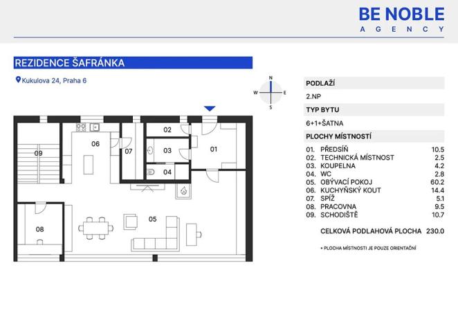 Prodej bytu 6+kk a větší, Praha - Břevnov, Kukulova, 252 m2