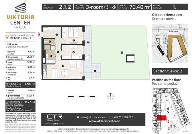 Prodej bytu 3+kk, Praha - Žižkov, Seifertova, 70 m2