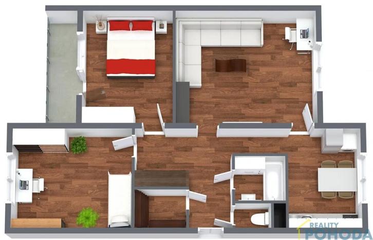 Prodej bytu 3+1, Vysoké Mýto, Ležáků, 72 m2
