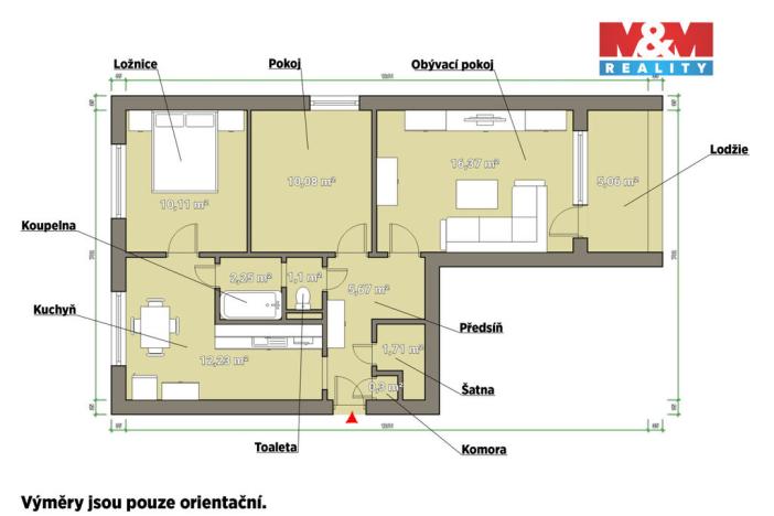 Prodej bytu 3+1, Bezdružice, Na Sídlišti, 60 m2