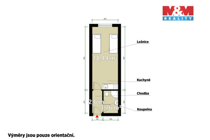 Pronájem bytu 1+1, Plzeň, Nepomucká, 23 m2