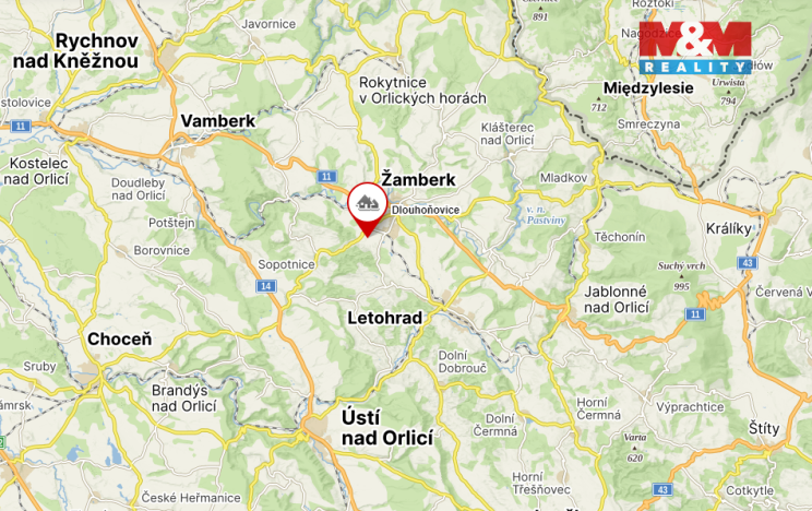 Pronájem bytu 1+kk, Dlouhoňovice, Nádražní, 30 m2