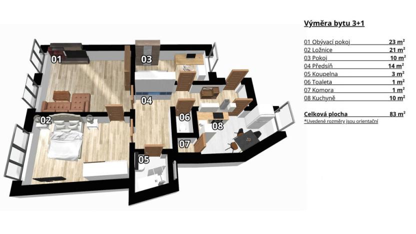 Prodej bytu 3+1, Nové Sady, 83 m2