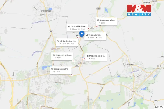 Prodej rodinného domu, Veleň - Mírovice, Na návsi, 478 m2