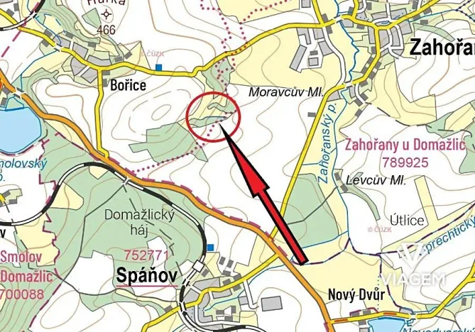 Prodej lesa, Zahořany, 678 m2