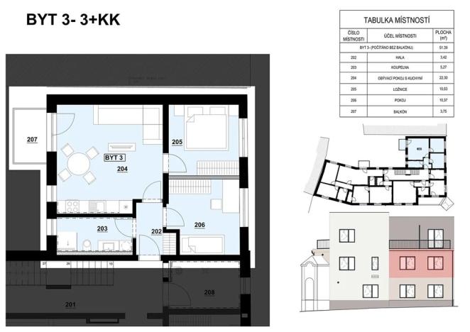 Prodej bytu 3+kk, Ivančice, 51 m2