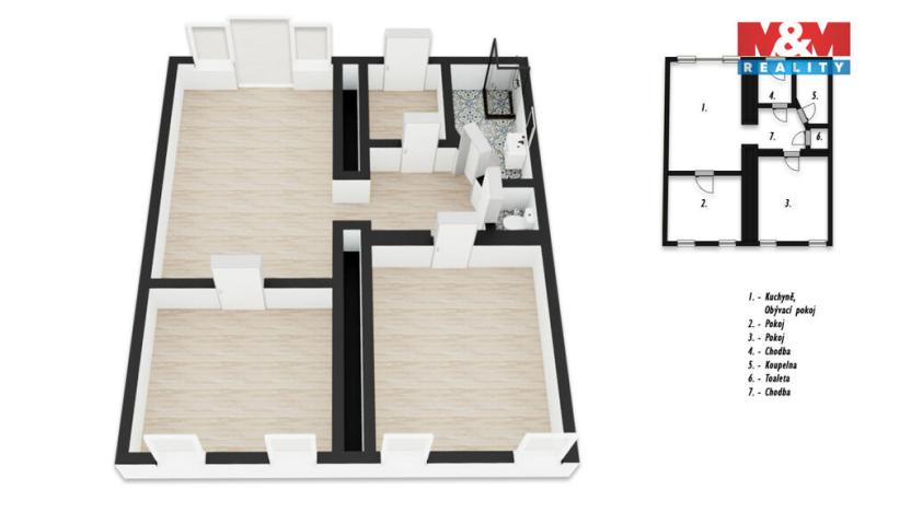 Prodej bytu 3+kk, Miletín, Komenského, 76 m2