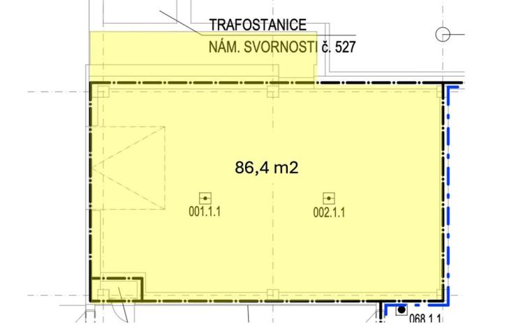 Pronájem skladu, Brno, náměstí Svornosti, 86 m2