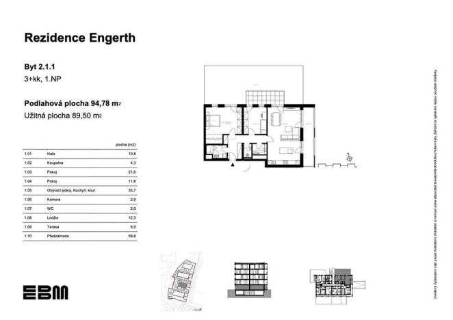 Prodej bytu 3+kk, Kladno, U Engerthu, 90 m2