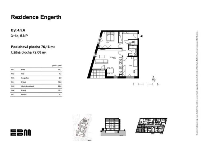 Prodej bytu 3+kk, Kladno, U Engerthu, 72 m2