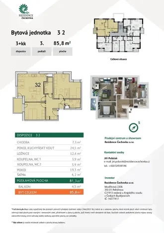 Prodej bytu 3+kk, Havlíčkův Brod, Stromovka, 86 m2