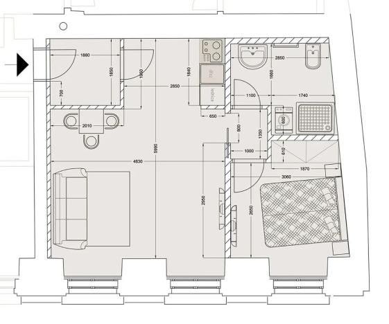 Pronájem bytu 2+kk, Praha - Staré Město, Kozí, 51 m2