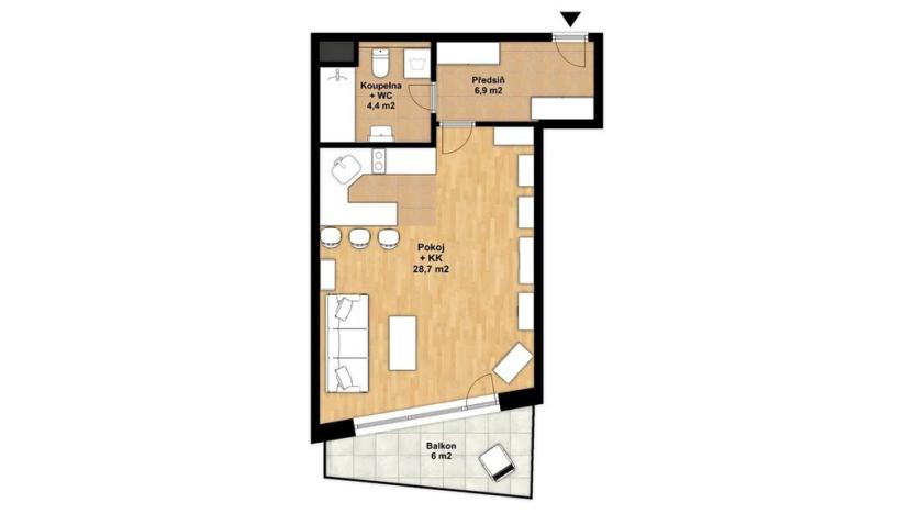 Prodej bytu 1+kk, Praha - Dolní Měcholupy, V osikách, 40 m2