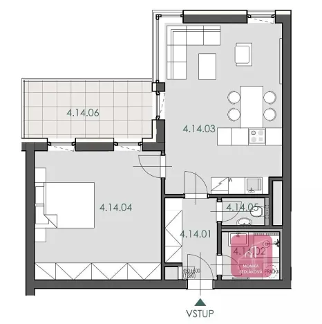 Pronájem bytu 2+kk, Mokrá-Horákov, 55 m2
