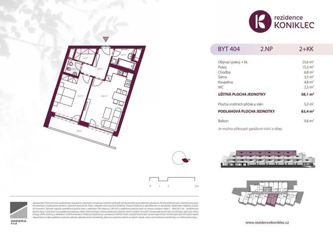Prodej bytu 2+kk, Brno, Rybnická, 58 m2