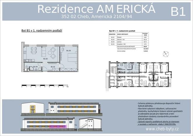 Prodej bytu 2+kk, Cheb, Americká, 58 m2