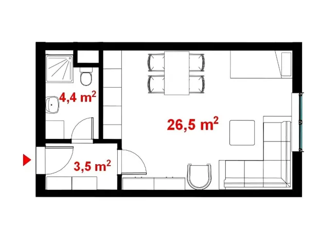 Prodej bytu 1+kk, Hranice, Jiřího z Poděbrad, 34 m2