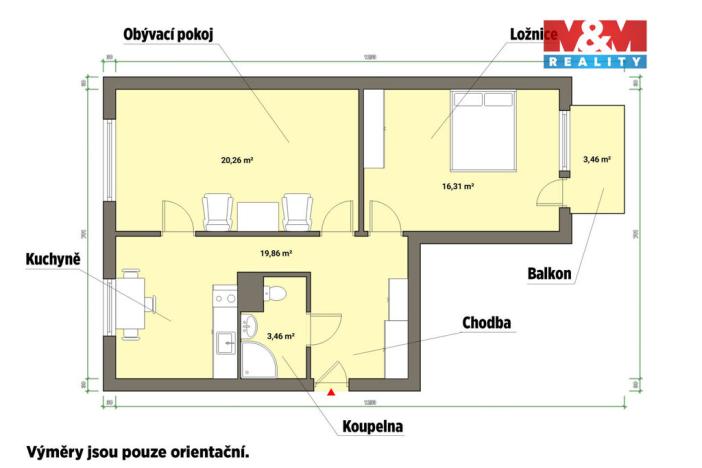 Pronájem bytu 2+1, Františkovy Lázně, Husitská, 62 m2