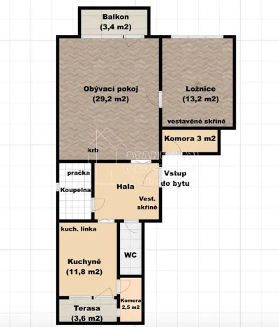 Pronájem bytu 2+1, Praha - Karlín, Pernerova, 79 m2
