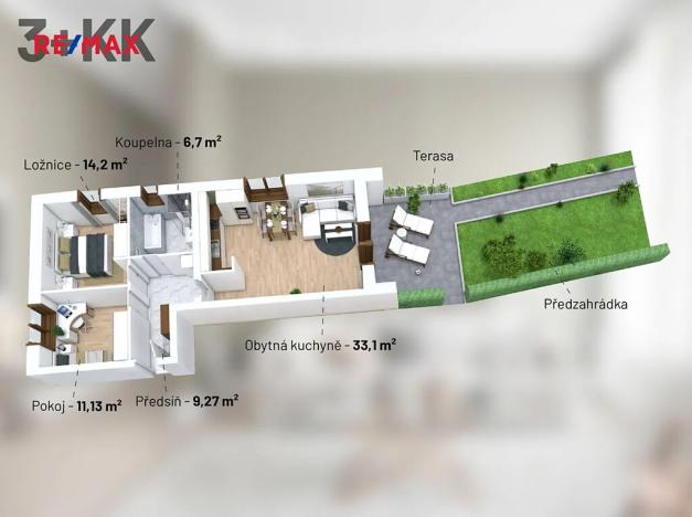 Prodej bytu 3+kk, Třeština, 74 m2