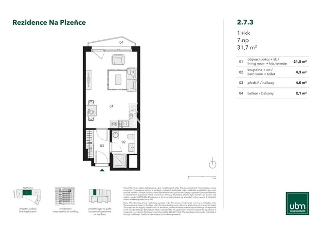 Prodej bytu 1+kk, Praha - Smíchov, Nádražní, 32 m2