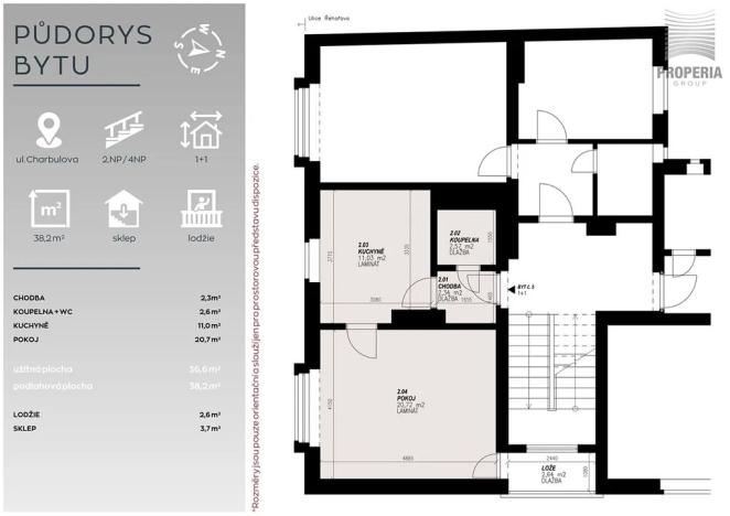 Prodej bytu 1+1, Brno, Charbulova, 37 m2