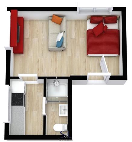 Pronájem bytu 1+kk, Liberec, Klostermannova, 20 m2