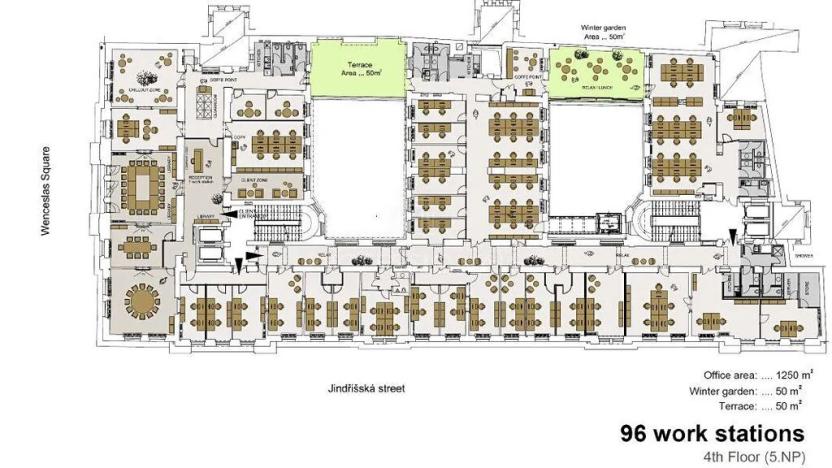 Pronájem kanceláře, Praha - Nové Město, Václavské náměstí, 195 m2