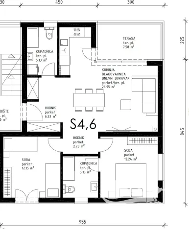 Prodej bytu 3+kk, Privlaka, Chorvatsko, 74 m2