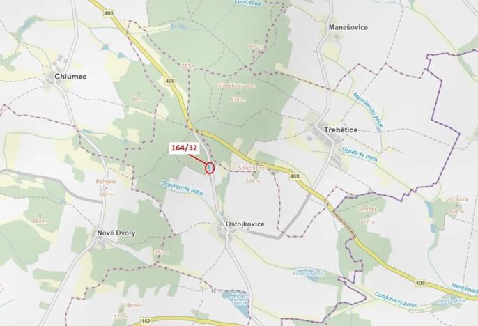 Dražba lesa, Budíškovice, 1817 m2