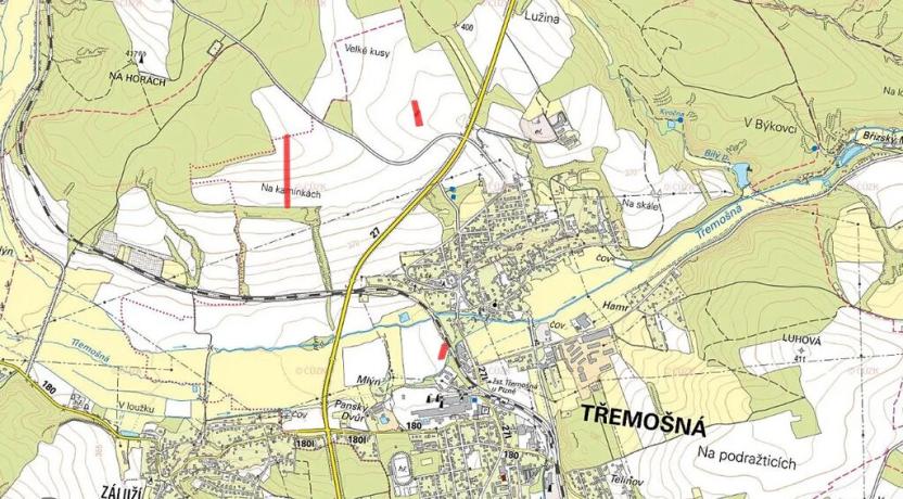 Prodej pole, Třemošná, 9105 m2