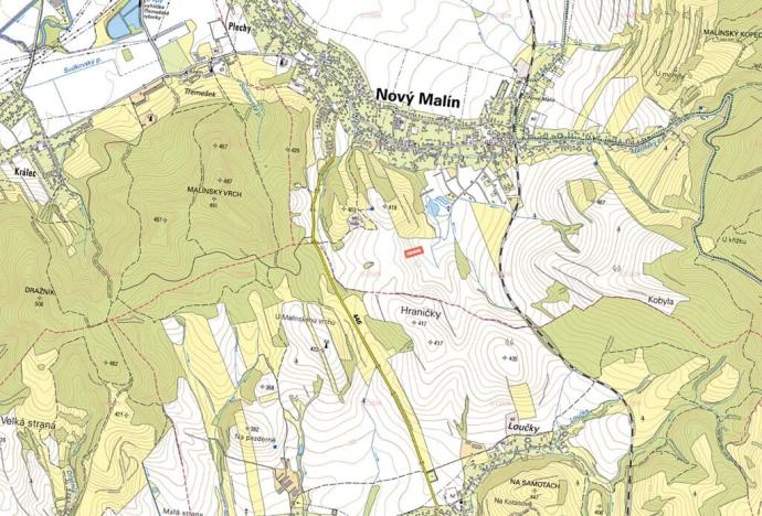 Prodej louky, Nový Malín, 5653 m2