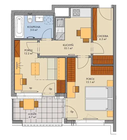 Prodej bytu 2+1, Praha - Stodůlky, Svitákova, 51 m2