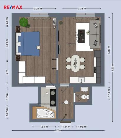 Pronájem bytu 2+kk, Praha - Michle, Nuselská, 49 m2