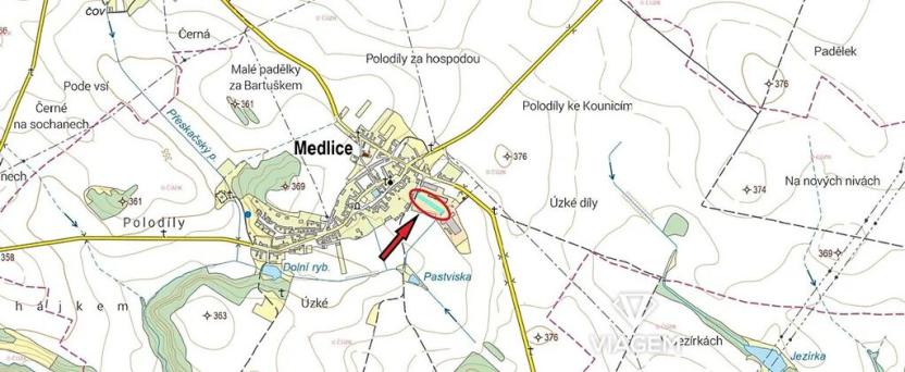 Prodej podílu pole, Medlice, 1159 m2