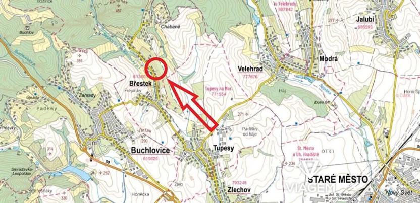 Prodej zahrady, Břestek, 569 m2