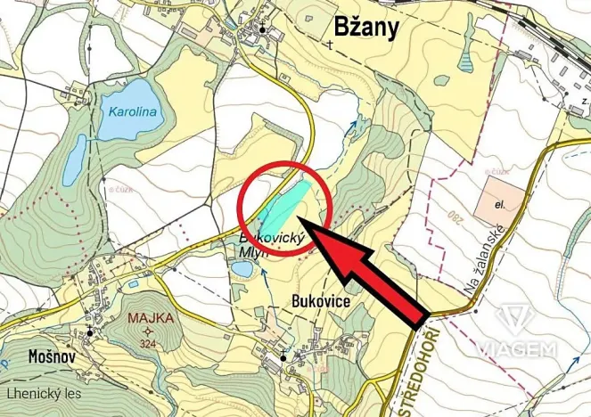 Prodej podílu pole, Bžany, 755 m2